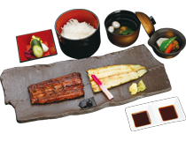 Matsu Bowl of Eel on Rice、combines with Eel without seasoning and  Kabayaki Eel.